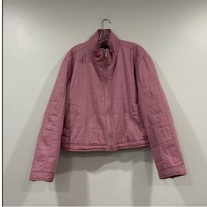 Sam Edelman Denim Look Quilt Jacket Dusty Rose Large L